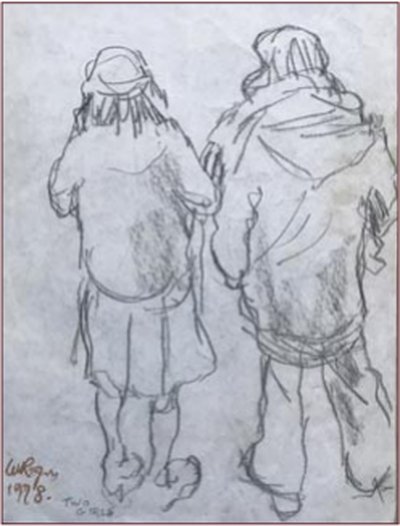 Painting by Charlie Rogers, from page 30 of Pursued by Bulldozers