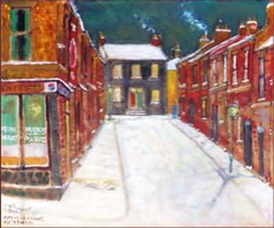 Painting by Charlie Rogers, from page 31 of Pursued by Bulldozers