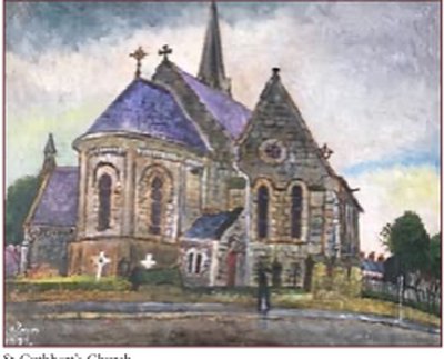 Painting by Charlie Rogers, from page 32 of Pursued by Bulldozers