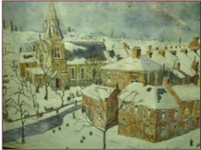 Painting by Charlie Rogers, from page 32 of Pursued by Bulldozers