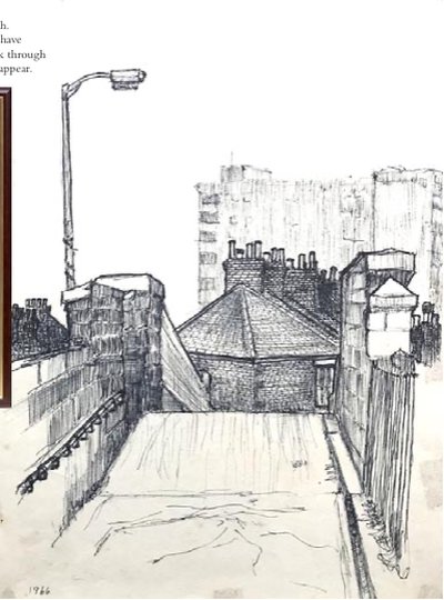Painting by Charlie Rogers, from page 33 of Pursued by Bulldozers