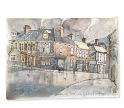 Painting by Charlie Rogers, from page 34 of Pursued by Bulldozers