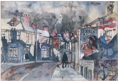 Painting by Charlie Rogers, from page 35 of Pursued by Bulldozers