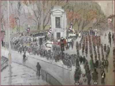 Painting by Charlie Rogers, from page 37 of Pursued by Bulldozers