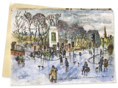 Painting by Charlie Rogers, from page 37 of Pursued by Bulldozers
