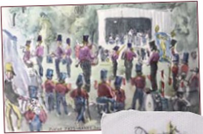 Painting by Charlie Rogers, from page 40 of Pursued by Bulldozers