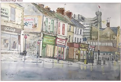 Painting by Charlie Rogers, from page 42 of Pursued by Bulldozers