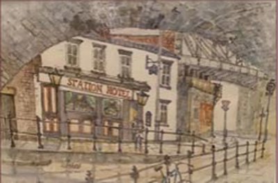 Painting by Charlie Rogers, from page 47 of Pursued by Bulldozers