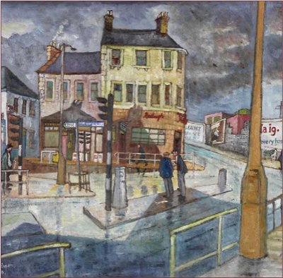Painting by Charlie Rogers, from page 50 of Pursued by Bulldozers
