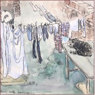 Painting by Charlie Rogers, from page 52 of Pursued by Bulldozers
