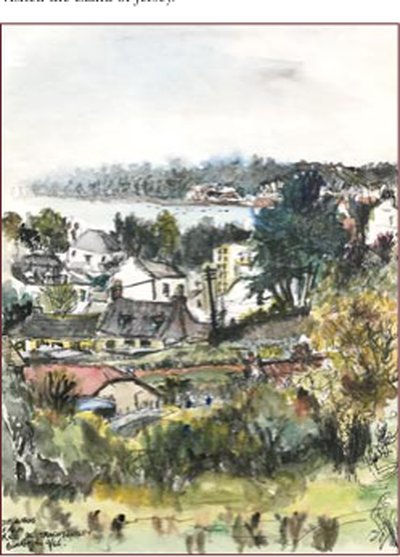 Painting by Charlie Rogers, from page 59 of Pursued by Bulldozers