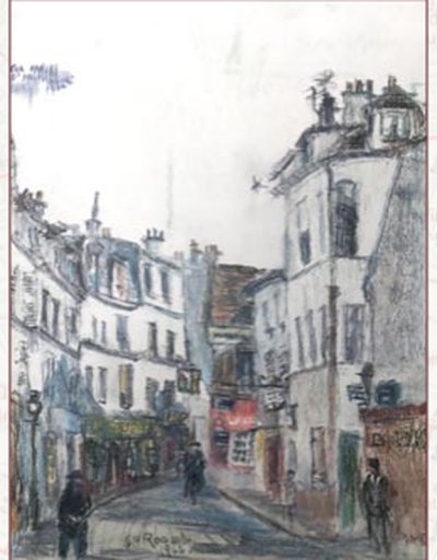 Painting by Charlie Rogers, from page 60 of Pursued by Bulldozers