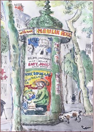 Painting by Charlie Rogers, from page 61 of Pursued by Bulldozers