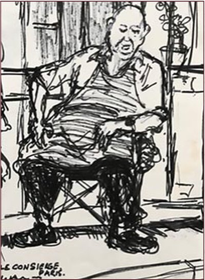 Painting by Charlie Rogers, from page 61 of Pursued by Bulldozers