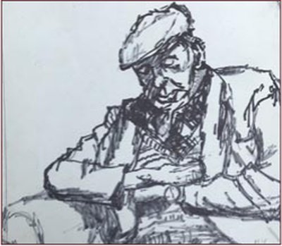 Painting by Charlie Rogers, from page 66 of Pursued by Bulldozers