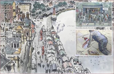 Painting by Charlie Rogers, from page 78 of Pursued by Bulldozers