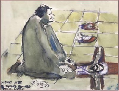 Painting by Charlie Rogers, from page 79 of Pursued by Bulldozers