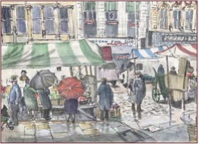 Painting by Charlie Rogers, from page 81 of Pursued by Bulldozers