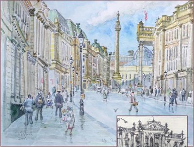Painting by Charlie Rogers, from page 82 of Pursued by Bulldozers