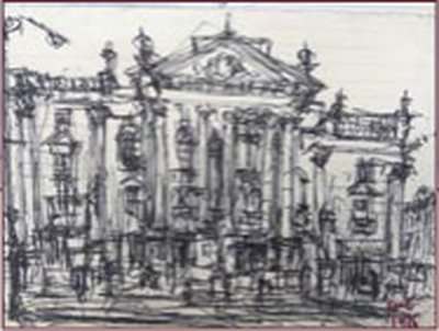 Painting by Charlie Rogers, from page 82 of Pursued by Bulldozers