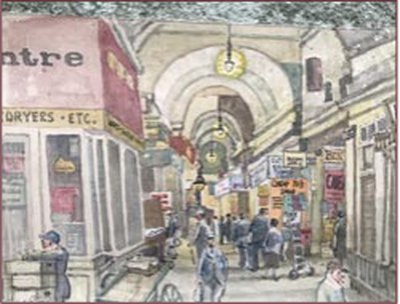 Painting by Charlie Rogers, from page 83 of Pursued by Bulldozers