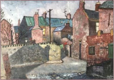 Painting by Charlie Rogers, from page 85 of Pursued by Bulldozers