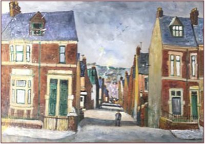 Painting by Charlie Rogers, from page 85 of Pursued by Bulldozers
