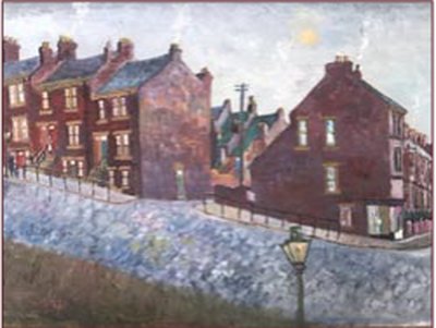 Painting by Charlie Rogers, from page 90 of Pursued by Bulldozers