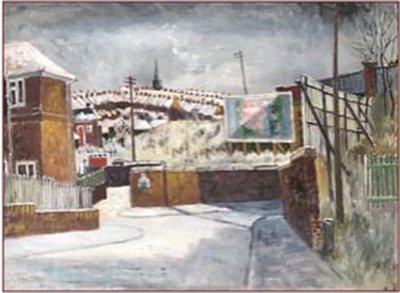 Painting by Charlie Rogers, from page 92 of Pursued by Bulldozers