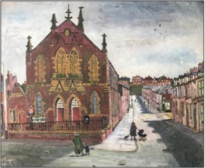 Painting by Charlie Rogers, from page 93 of Pursued by Bulldozers