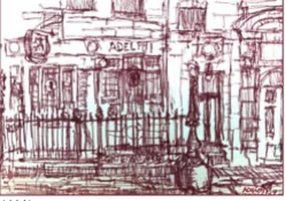 Painting by Charlie Rogers, from page 94 of Pursued by Bulldozers