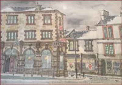Painting by Charlie Rogers, from page 94 of Pursued by Bulldozers