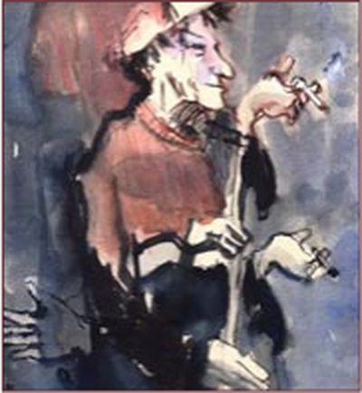 Painting by Charlie Rogers, from page 96 of Pursued by Bulldozers