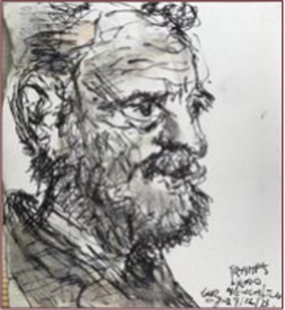 Painting by Charlie Rogers, from page 96 of Pursued by Bulldozers