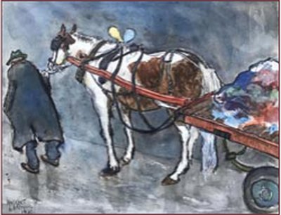 Painting by Charlie Rogers, from page 97 of Pursued by Bulldozers