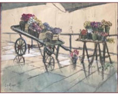 Painting by Charlie Rogers, from page 98 of Pursued by Bulldozers