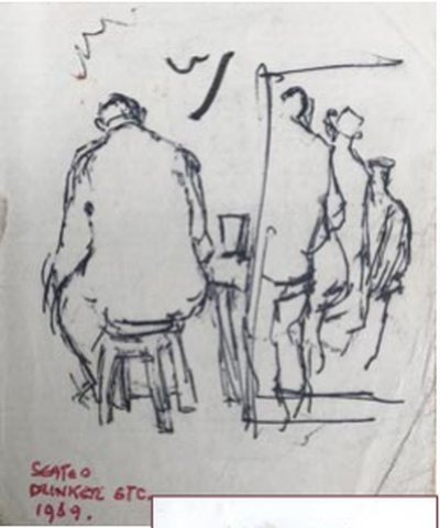 Painting by Charlie Rogers, from page 100 of Pursued by Bulldozers