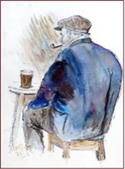 Painting by Charlie Rogers, from page 100 of Pursued by Bulldozers