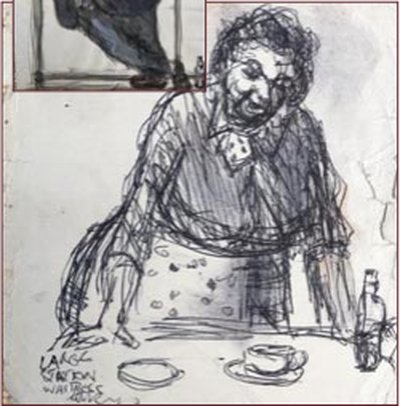 Painting by Charlie Rogers, from page 100 of Pursued by Bulldozers