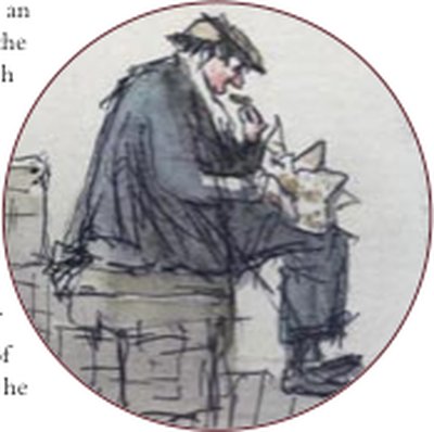 Painting by Charlie Rogers, from page 100 of Pursued by Bulldozers