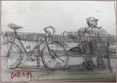 Painting by Charlie Rogers, from page 102 of Pursued by Bulldozers