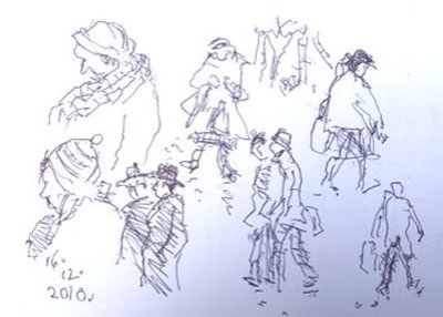 Painting by Charlie Rogers, from page 104 of Pursued by Bulldozers