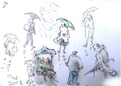 Painting by Charlie Rogers, from page 104 of Pursued by Bulldozers