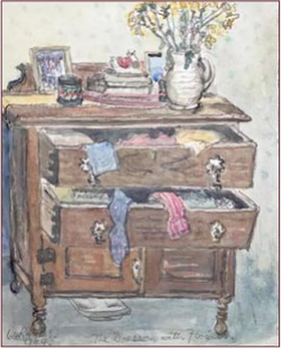 Painting by Charlie Rogers, from page 106 of Pursued by Bulldozers