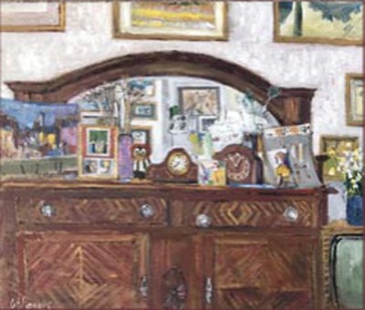 Painting by Charlie Rogers, from page 106 of Pursued by Bulldozers