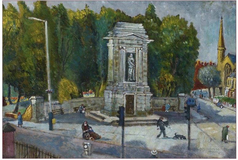 The Gateshead Cenotaph painted in oil by Charlie Rogers
